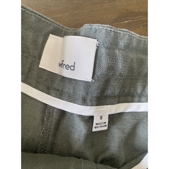 Wilfred Aritzia Cuffed Drawstring Green Linen Blend Casual Pants Vacation 8 - Picture 5 of 11